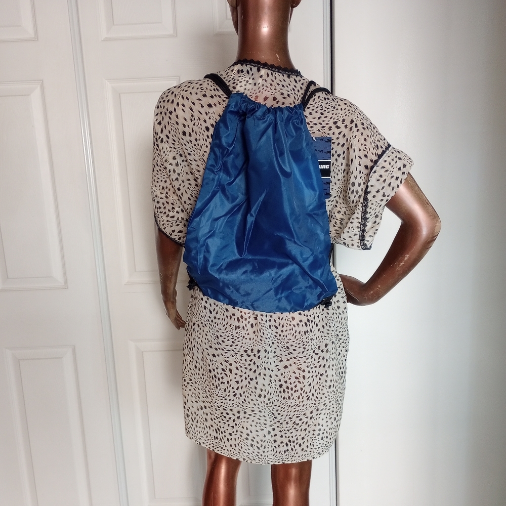 Blue adult size drawstring bag